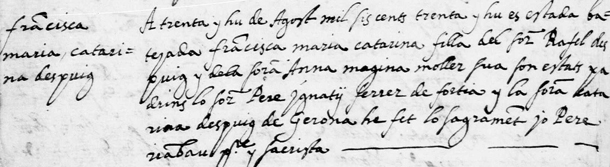 Bateig de Francesca Despuig