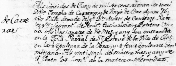 Defunció Josepa Avinyo